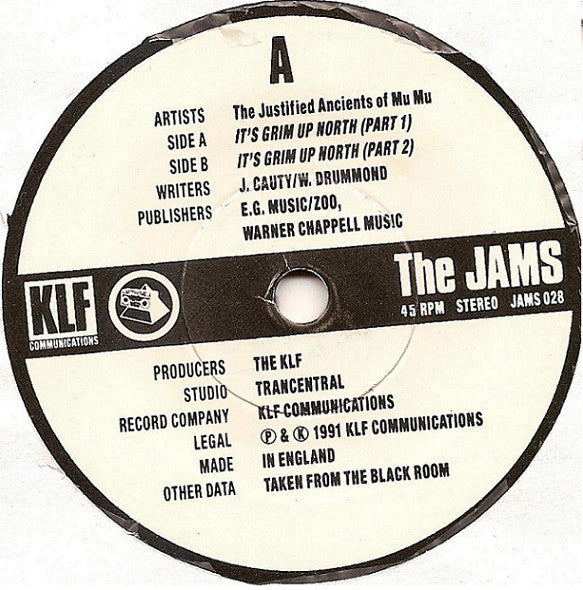 The Justified Ancients Of Mu Mu : It's Grim Up North (7", Single)