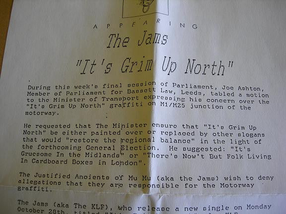 The Justified Ancients Of Mu Mu : It's Grim Up North (7", Single)