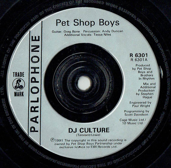 Pet Shop Boys : DJ Culture (7", Single)
