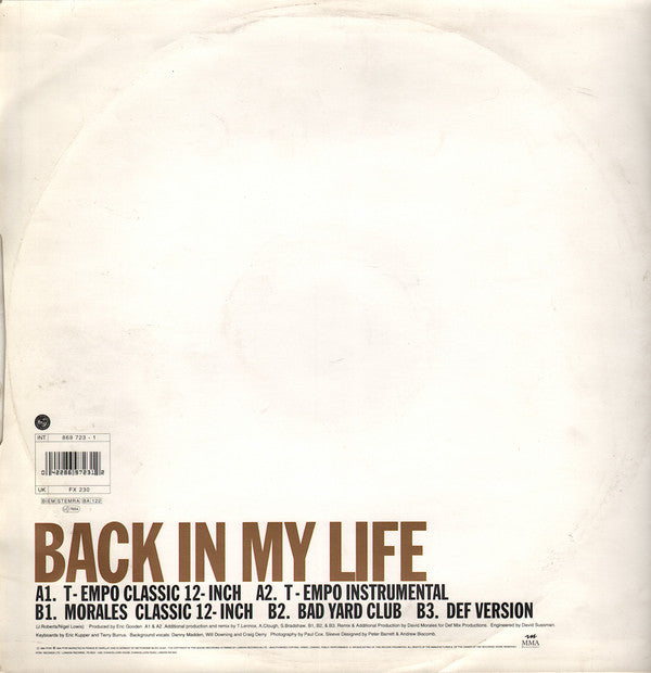 Joe Roberts : Back In My Life (T-Empo And Morales Remixes) (12")