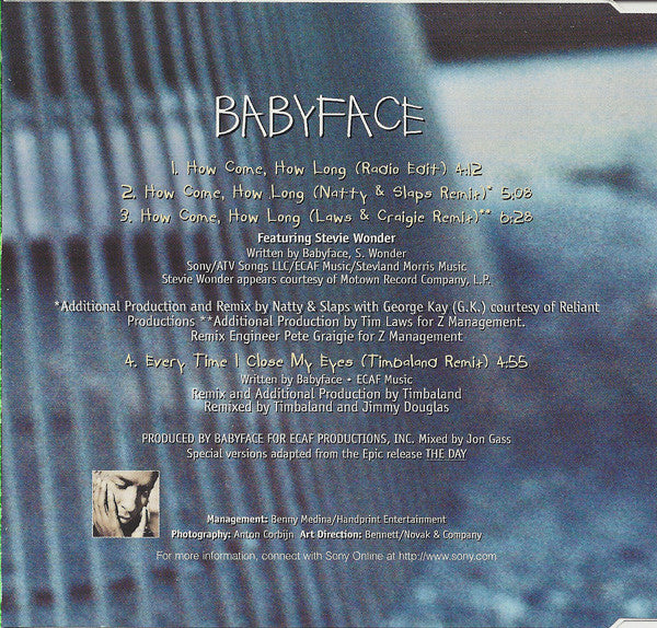 Babyface Featuring Stevie Wonder : How Come, How Long (CD, Maxi)