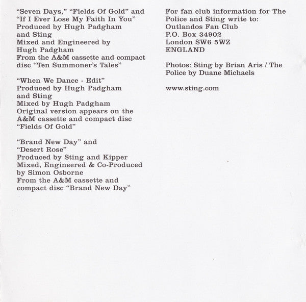 Sting / The Police : The Very Best Of Sting & The Police (CD, Comp, RE)