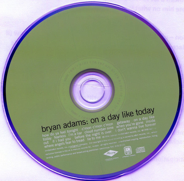 Bryan Adams : On A Day Like Today (CD, Album)