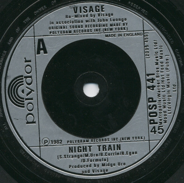 Visage : Night Train (7", Single)