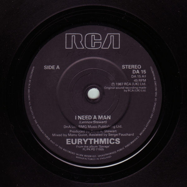 Eurythmics : I Need A Man (7", Single)