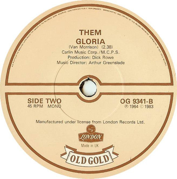 Them (3) : Baby Please Don't Go (7", Single, Mono)