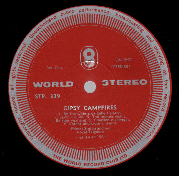 Stefan Primas & His Royal Tziganes : Gipsy Camp Fires (LP, Album, Club, RE)