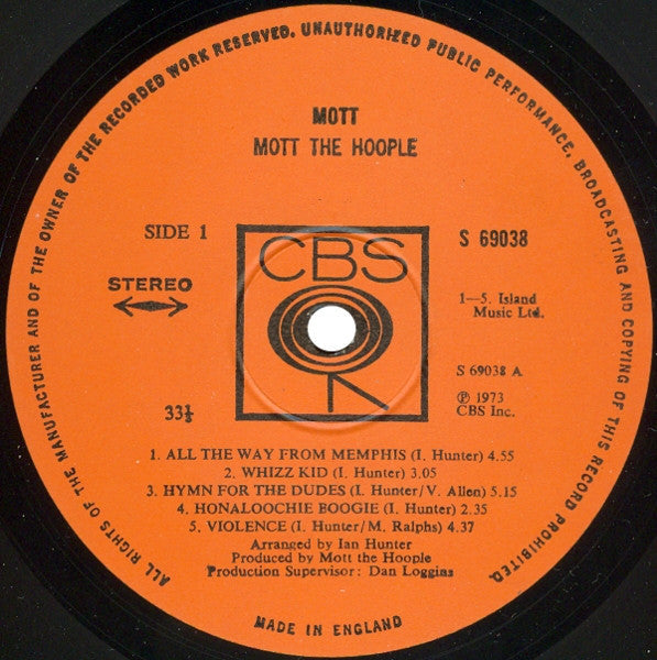 Mott The Hoople : Mott (LP, Album, Uni)