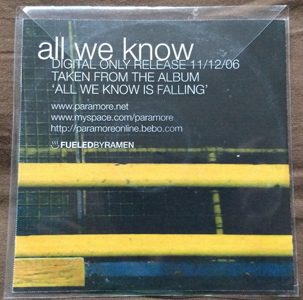 Paramore : All We Know (CDr, Single, Promo)