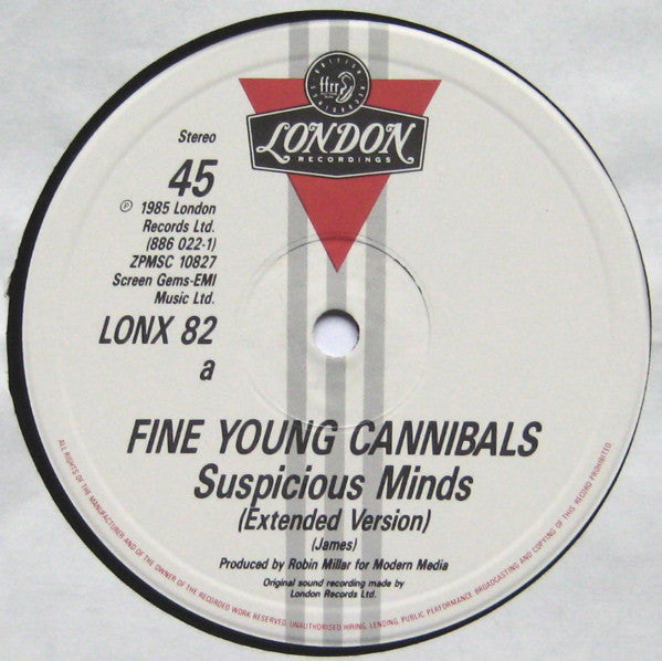 Fine Young Cannibals : Suspicious Minds (12")