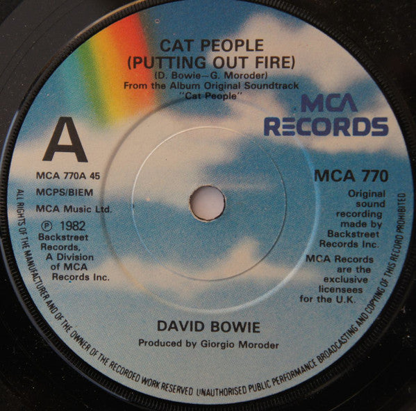 David Bowie Music By Giorgio Moroder : Cat People (Putting Out Fire) (From The Original Soundtrack) (7", Single)
