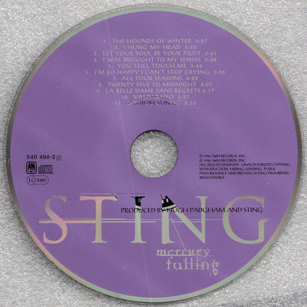 Sting : Mercury Falling (CD, Album, Lav)