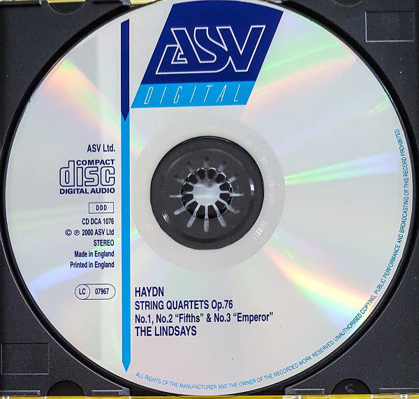 Joseph Haydn - The Lindsays : String Quartets Op. 76: No. 1 • No. 2 "Fifths" • No. 3 "Emperor" (CD)