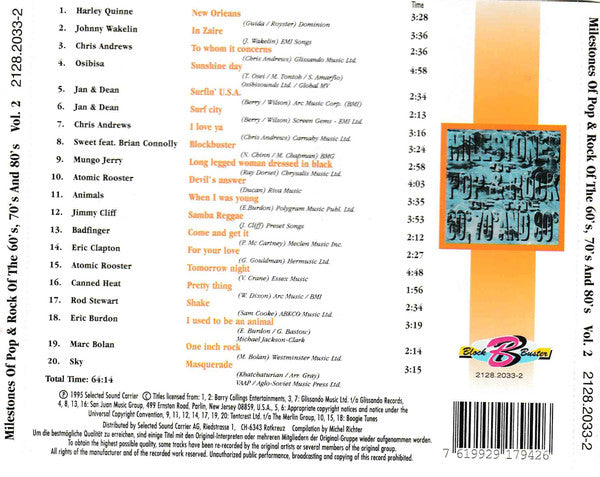 Various : Milestones Of Pop & Rock Of The 60s, 70s And 80s Vol. 2 (CD, Comp)