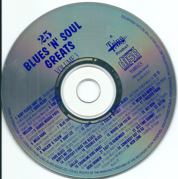 Various : 25 Blues 'n' Soul Greats Volume Three (CD, Comp)