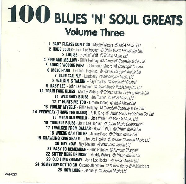 Various : 25 Blues 'n' Soul Greats Volume Three (CD, Comp)