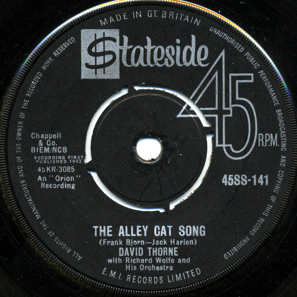 David Thorne With Richard Wolfe And His Orchestra : The Alley Cat Song (7", Single)