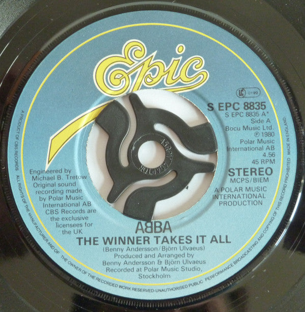 ABBA : The Winner Takes It All (7", Single, Juk)