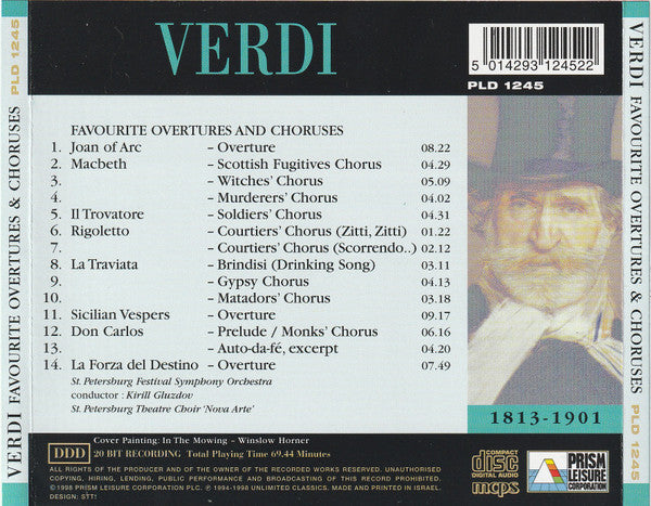 Giuseppe Verdi, St. Petersburg Festival Symphony Orchestra, Kirill Gluzdov : Favourite Overtures & Choruses (CD, Album)