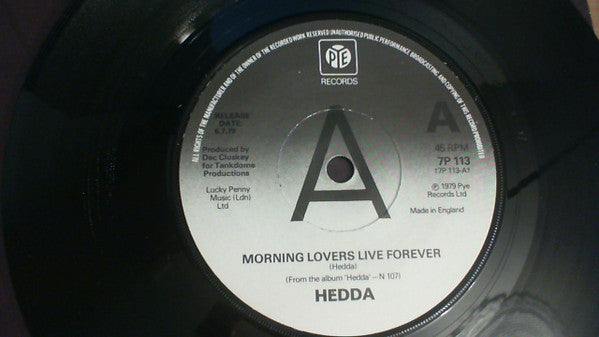 Hedda (2) : Morning Lovers Live Forever (7", Single, Promo)