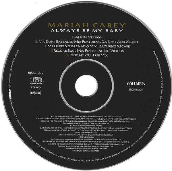 Mariah Carey : Always Be My Baby (CD, Single)