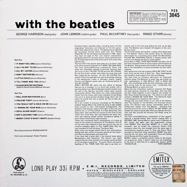 The Beatles : With The Beatles (LP, Album, RE, RM, 180)