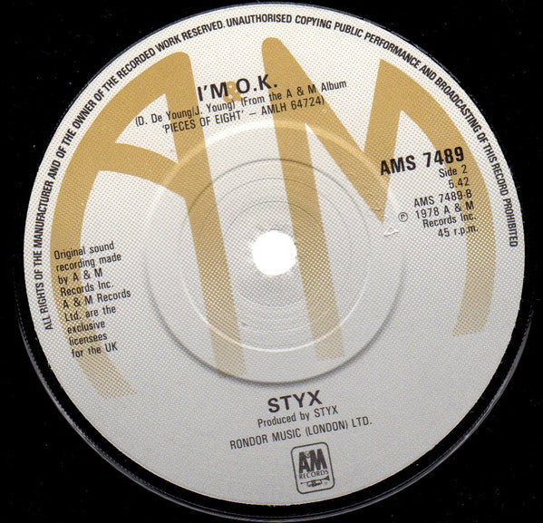 Styx : Babe / I'm O.K. (7", Single)