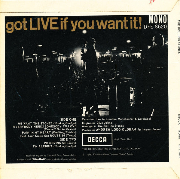The Rolling Stones : Got Live If You Want It! (7", EP, Mono)