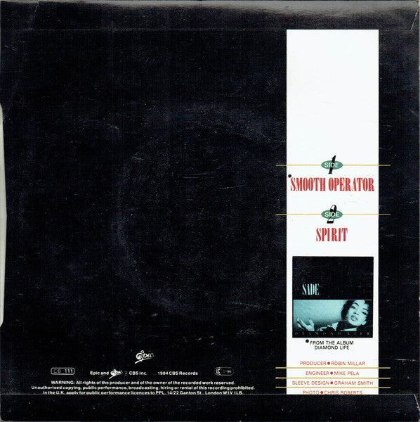 Sade : Smooth Operator (7", Single, Pap)