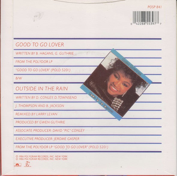 Gwen Guthrie : Good To Go Lover c/w Outside In The Rain (7", Single)