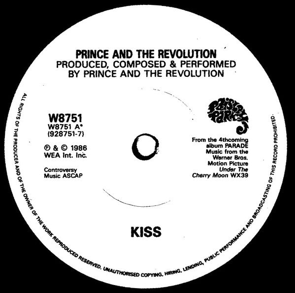 Prince And The Revolution : Kiss (7", Single, Dam)