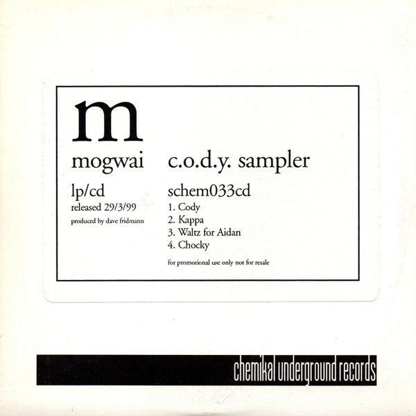 Mogwai : C.O.D.Y. Sampler (CD, Promo, Smplr)