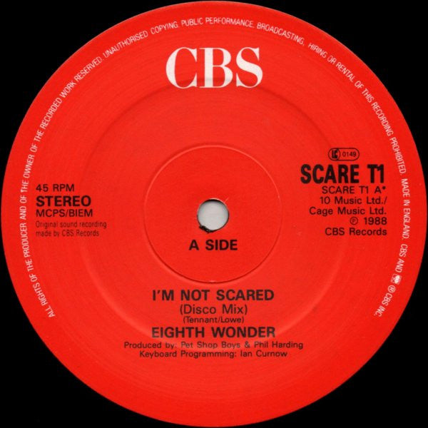 Eighth Wonder : I'm Not Scared (12", Single)