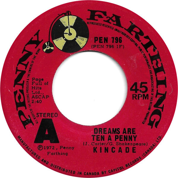 Kincade : Dreams Are Ten A Penny / Counting Trains (7")
