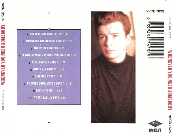 Rick Astley : Whenever You Need Somebody (CD, Album, RE)