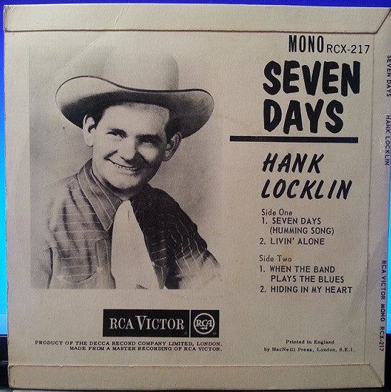 Hank Locklin : Seven Days (7", EP)