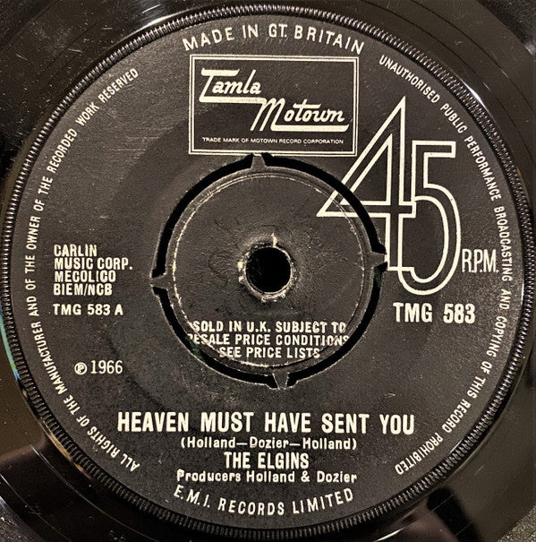 The Elgins : Heaven Must Have Sent You (7", Single, Mono, 4-P)