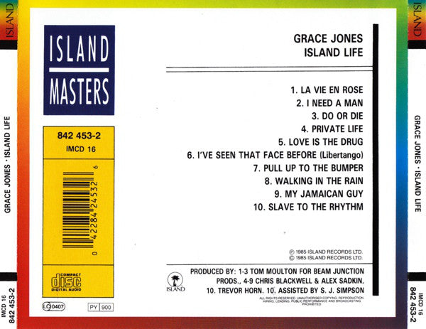 Grace Jones : Island Life (CD, Comp, RE)