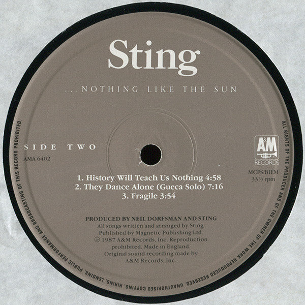Sting : ...Nothing Like The Sun (2xLP, Album)