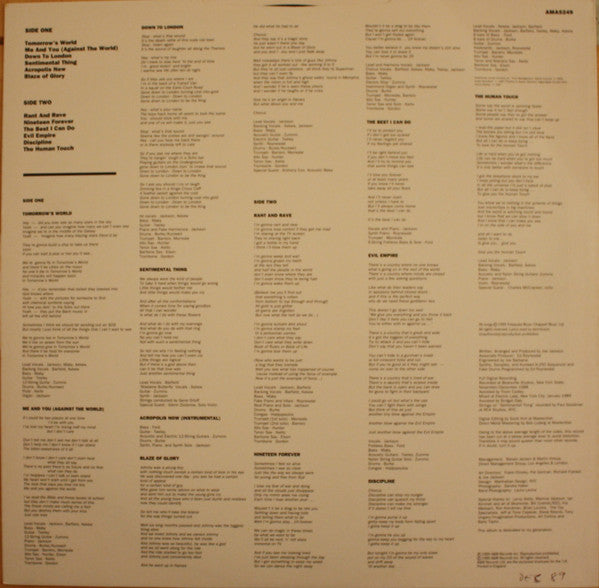 Joe Jackson : Blaze Of Glory (LP, Album, EMI)