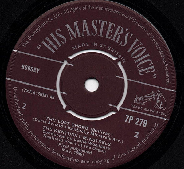 Kentucky Minstrels : In the Gloaming / The Lost Chord (7", Single)