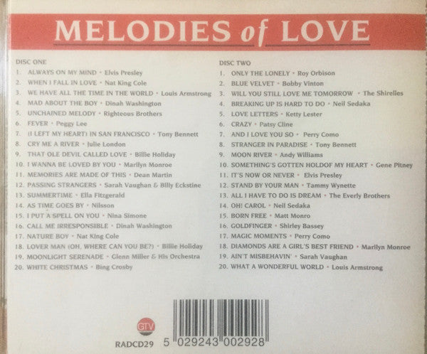 Various : Melodies Of Love (2xCD, Comp)