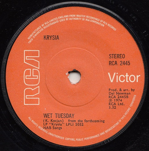 Krysia Kocjan : Another Song / Wet Tuesday (7", Single)