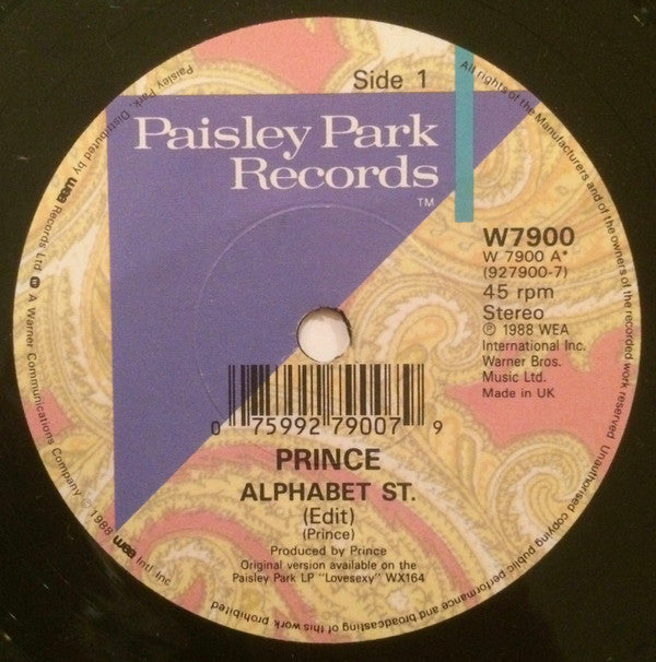 Prince : Alphabet St. (7", Single, Dam)