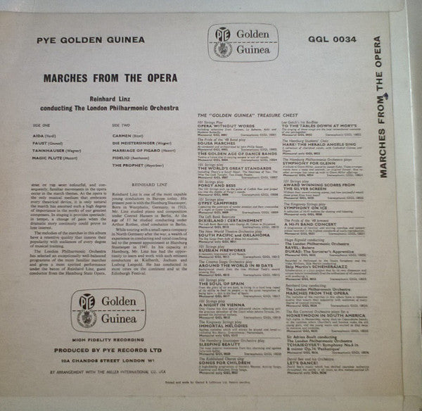 The London Philharmonic Orchestra*, Reinhard Linz : Marches From The Opera (LP, Album)