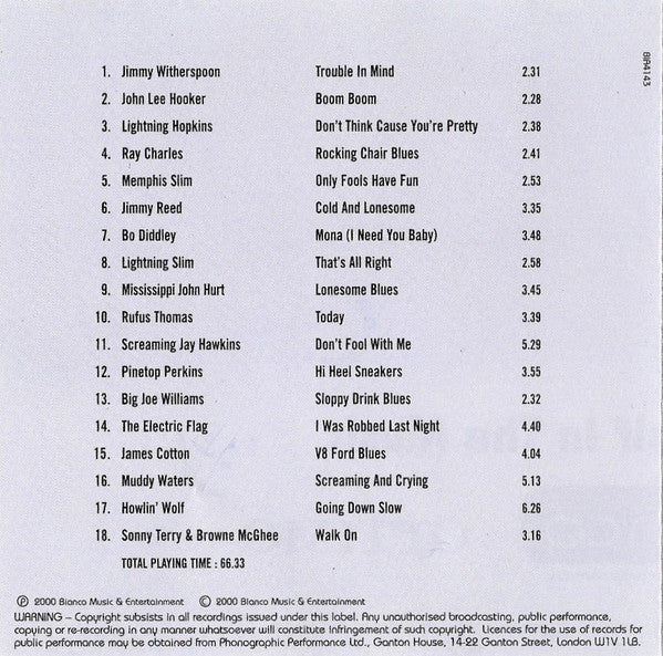 Various : Blues Straight, No Chaser - 18 Classic Blues Standards (CD, Comp)