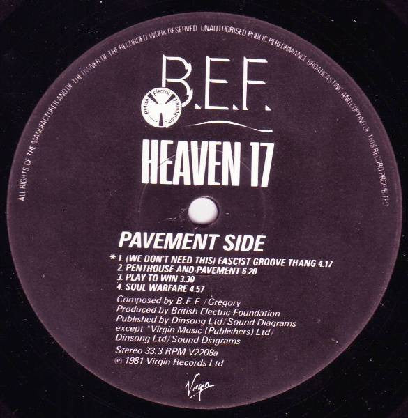 Heaven 17 : Penthouse And Pavement (LP, Album)