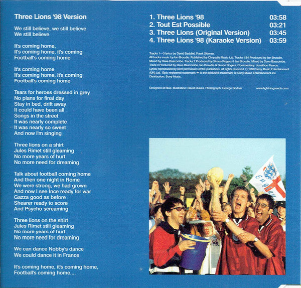 Baddiel & Skinner & Lightning Seeds : 3 Lions '98 (CD, Single)