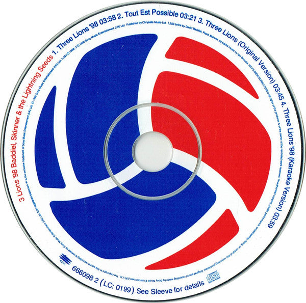 Baddiel & Skinner & Lightning Seeds : 3 Lions '98 (CD, Single)