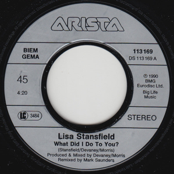 Lisa Stansfield : What Did I Do To You? (7", Single)